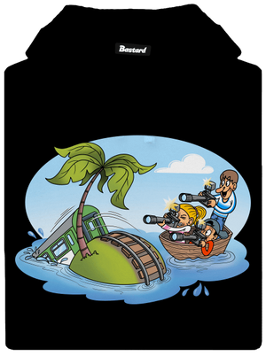 Ostrov železnice pánska mikina klokanka Black