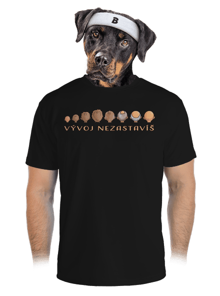 Vývoj nezastavíš pánske športové tričko Black
