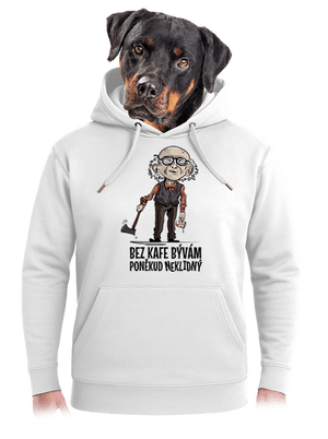 Neklidný bez kafe unisex mikina premium Snowwhite