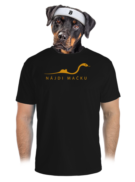 Nájdi mačku pánske športové tričko Black
