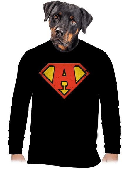 Som superhrdina pánske dlhý rukáv Black