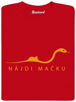 Nájdi mačku pánske tričko Red