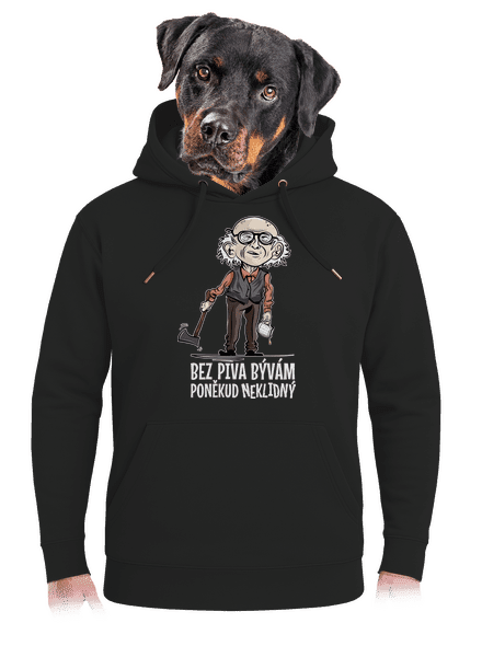 Neklidný bez piva unisex mikina premium Dark Black