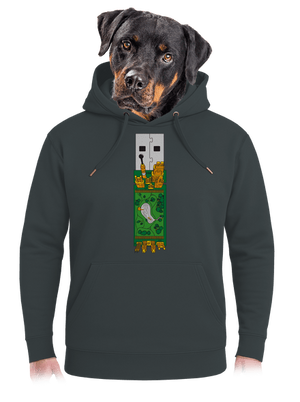 USB city unisex mikina premium Charcoal