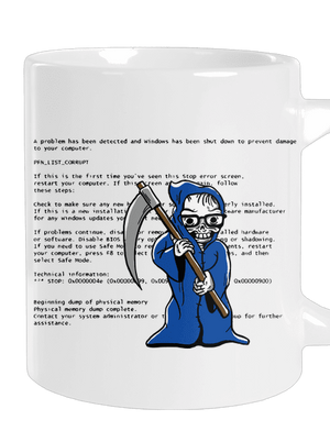 Modrá smrť veľký hrnček White