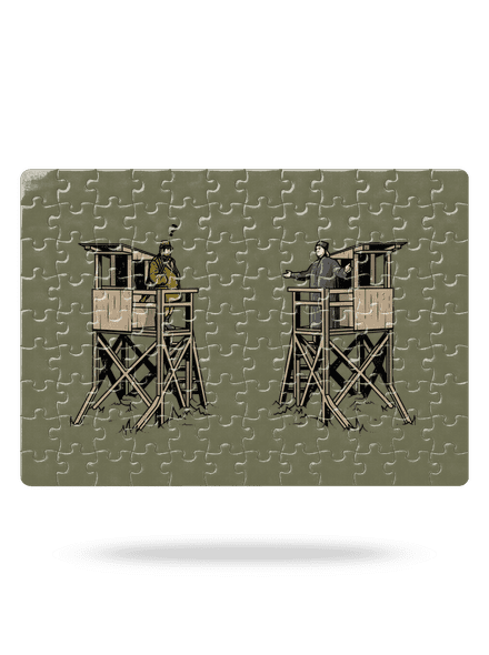 Poľovník a kazateľnica puzzle White