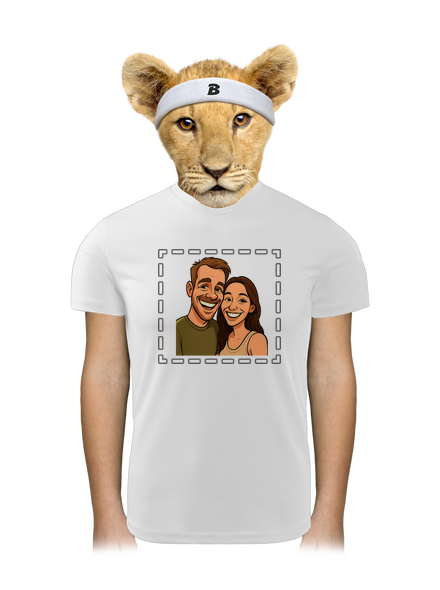 Karikatúra z vlastnej fotky detské športové tričko White