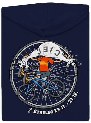 Cyklistický horoskop: Strelec pánska mikina na zips Navy