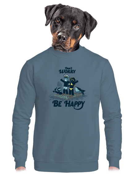 Don't worry unisex mikina bez kapucne Nordic Blue
