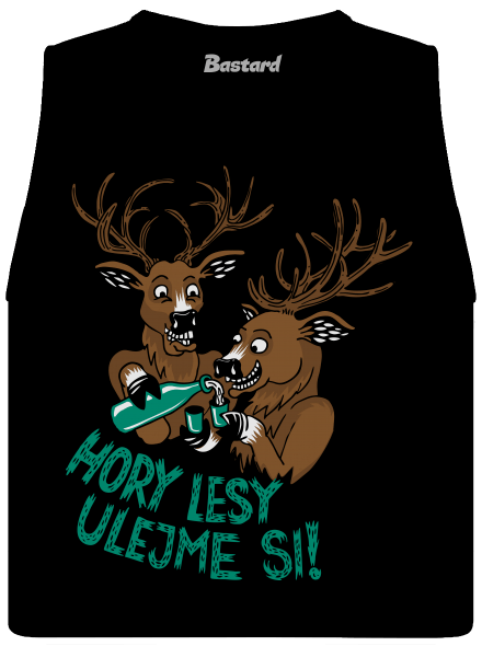 Hory lesy ulejme si dámske tielko voľné Black