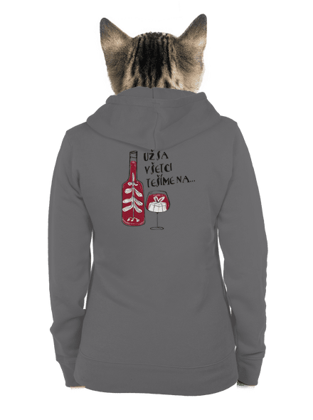 Vianoce vo víne dámska mikina na zips Steel Gray