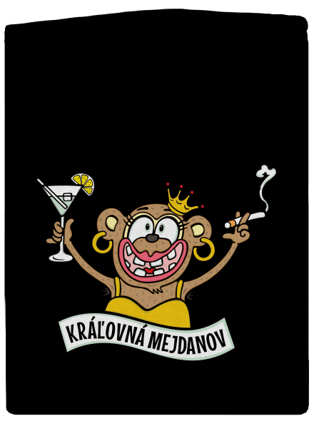 Kráľovná mejdanov pánska mikina na zips Black