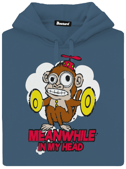 Monkey in my head dámska mikina klokanka Denim
