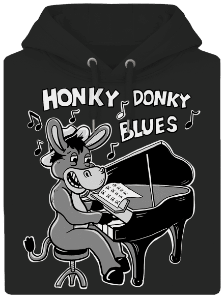 Honky donky blues unisex mikina premium Dark Black