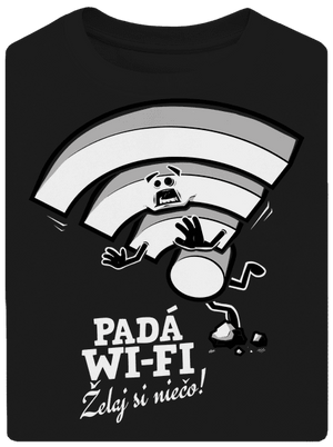Padá wi-fi unisex tričko oversized Black