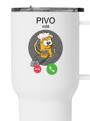 Pívo volá termohrnček White