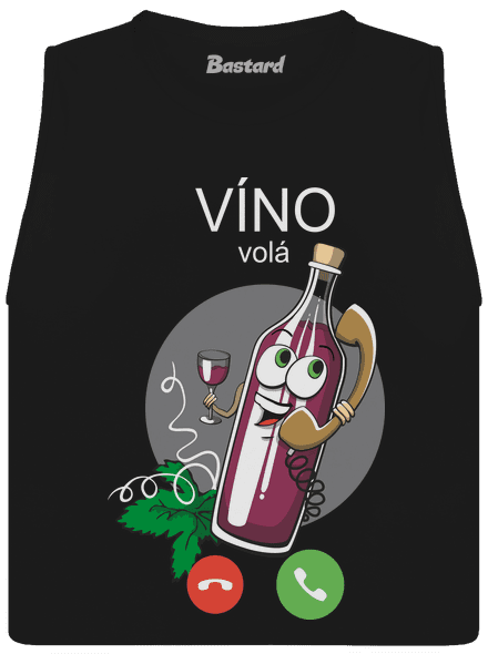 Červené víno volá dámske tielko voľné Black