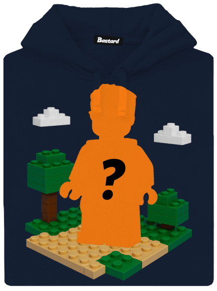 Lego z vlastnej fotky pánska mikina klokanka Navy