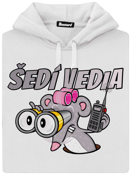 Šedí vedia - myš dámska mikina klokanka White