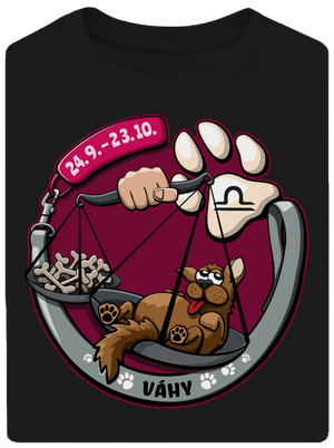 Psí horoskop: Váhy unisex tričko oversized Black