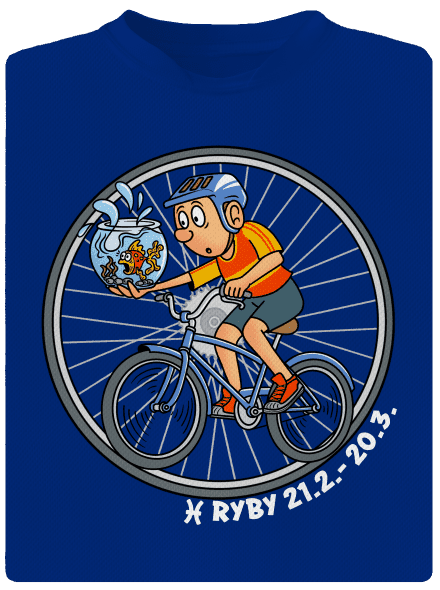 Cyklistický horoskop: Ryby pánske športové tričko Royal Blue Mal