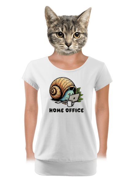 Slimákov home office dámske tričko s lemom White