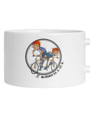 Cyklistický horoskop: Blíženci hrnček makronka White