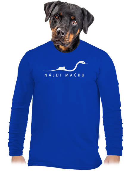 Nájdi mačku pánske dlhý rukáv Royal Blue