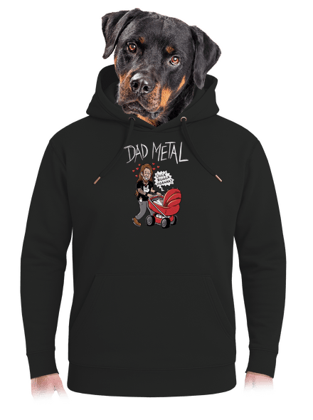Dad metal unisex mikina premium Dark Black