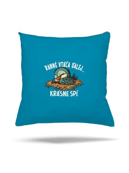 Ranné vtáča spí vankúš Blue Turquoise
