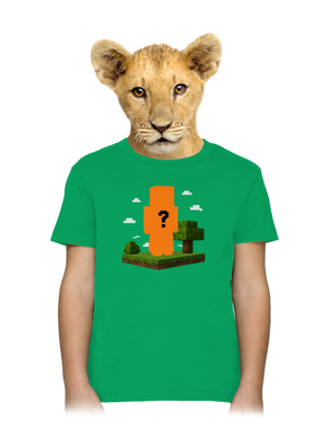 Minecraft z vlastnej fotky detské tričko Kelly Green