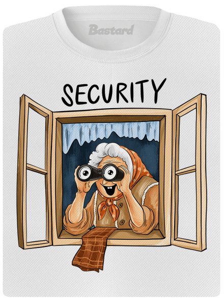 Security babička dámske športové tričko White
