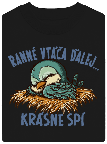 Ranné vtáča spí unisex mikina bez kapucne Black