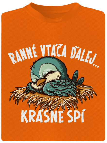 Ranné vtáča spí pánske športové tričko Neon Orange