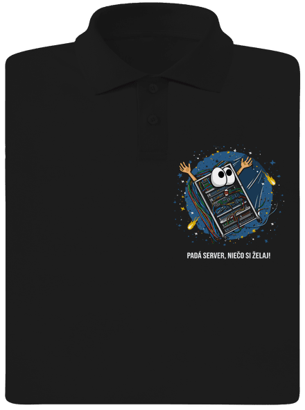 Padá server pánska polokošeľa Black