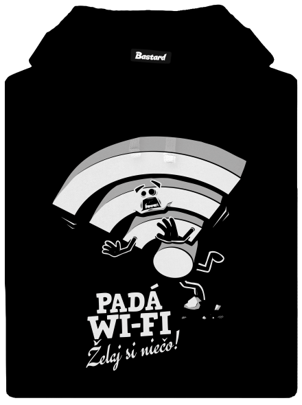 Padá wi-fi pánska mikina klokanka Black