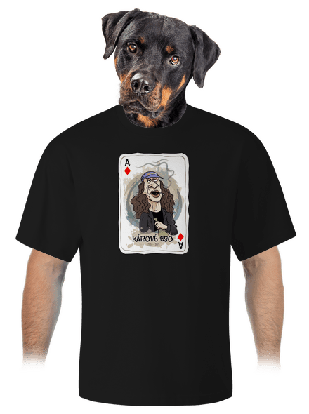 Kárové eso unisex tričko oversized Black