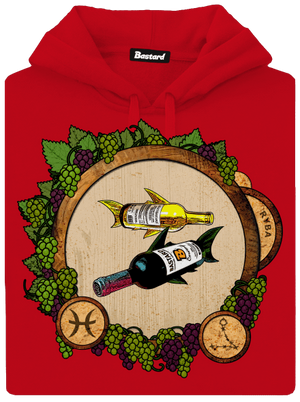 Vínny horoskop: Ryba pánska mikina klokanka Red