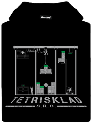 Tetrisklad pánska mikina klokanka Black