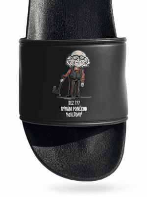 Neklidný - vlastný text šľapky Black