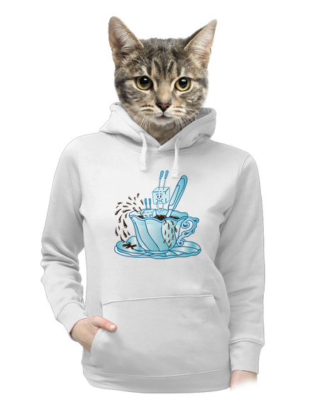 Cukroholik dámska mikina klokanka White