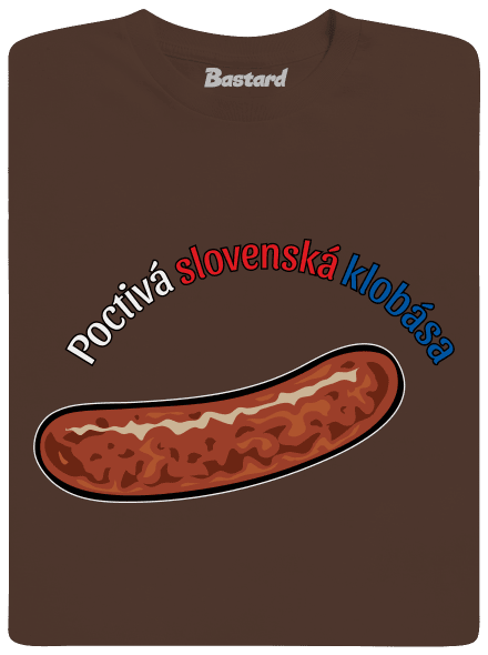 Poctivá buchta a klobása pánske tričko Brown