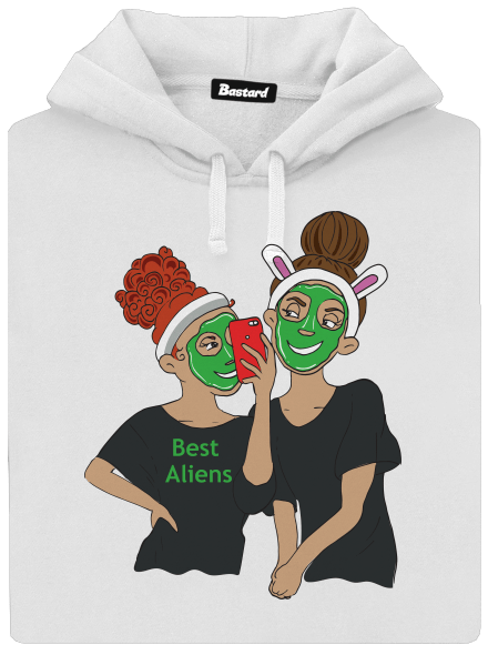 Best aliens dámska mikina klokanka White