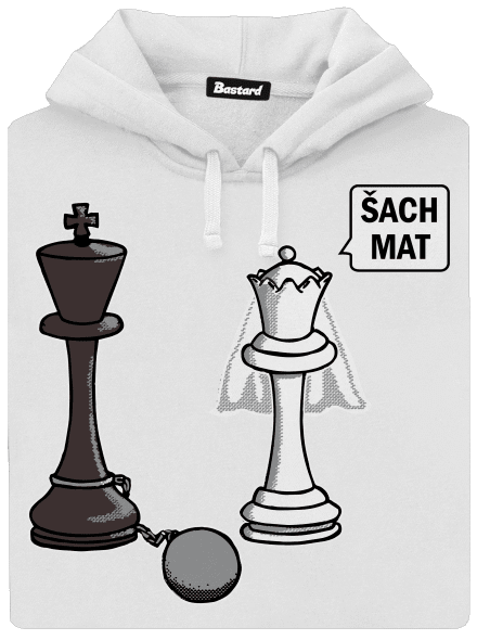 Šach mat dámska mikina klokanka White