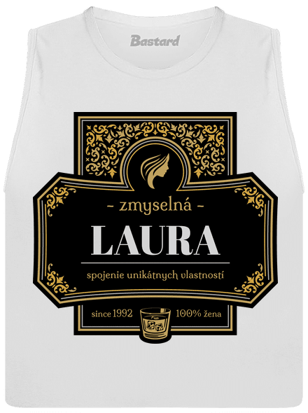 Alkoholová etiketa dámske tielko voľné White