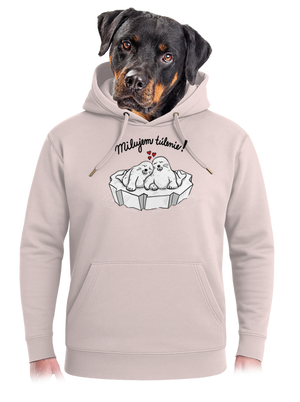 Milujem túlenie unisex mikina premium Rose Chalk