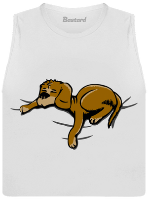 Spiaci pes dámske tielko voľné White