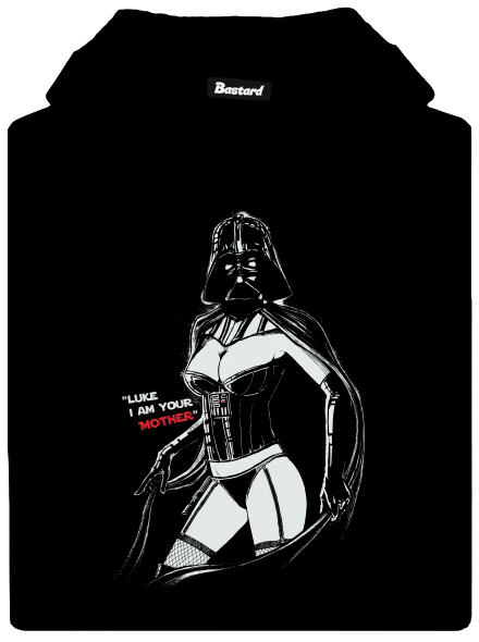 Mrs. Vader pánska mikina klokanka Black