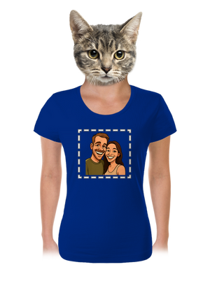 Karikatúra z vlastnej fotky dámske tričko Royal Blue Mal