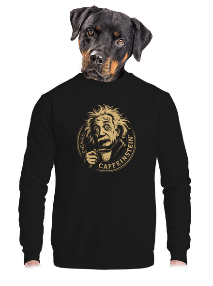 Caffeinstein unisex mikina bez kapucne Black